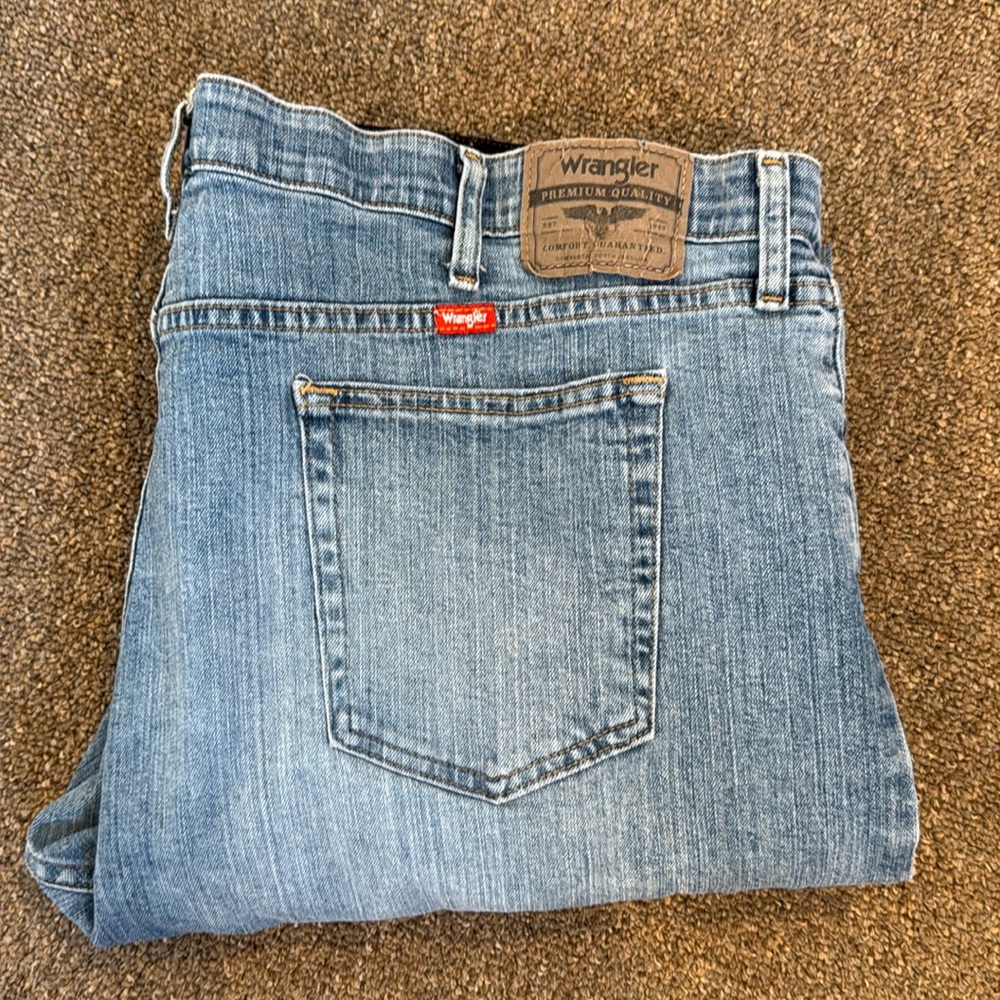 Two pair men’s classic Wrangler jeans. 42x30